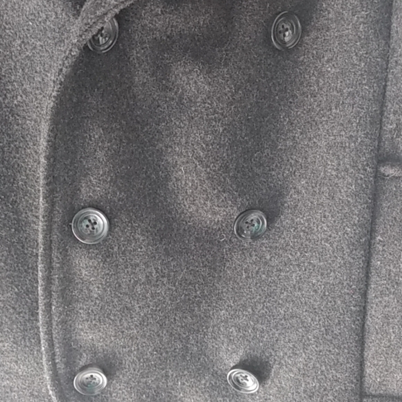 Men's Slim fit peacoat - charcoal dark grey - Picture 5 of 8